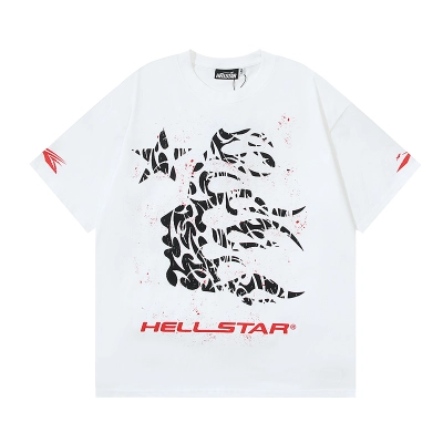 Hellstar Thorn Glitter T-Shirt #588 White Green/White Red 01
