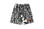 Chrome Hearts Cross Silk Shirt & Shorts Black Set Flaming Lips