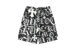 Chrome Hearts Cross Silk Shirt & Shorts Black Set Flaming Lips