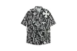 Chrome Hearts Cross Silk Shirt & Shorts Black Set Flaming Lips