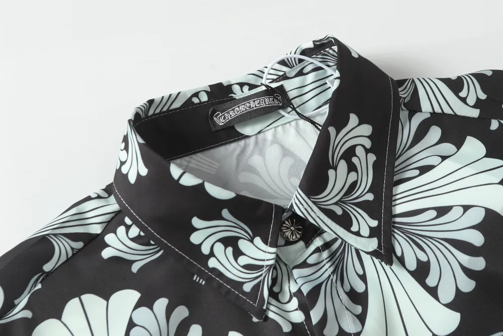 Chrome Hearts Cross Silk Shirt & Shorts Set Black