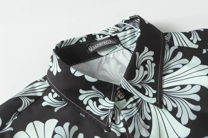 Chrome Hearts Cross Silk Shirt & Shorts Set Black