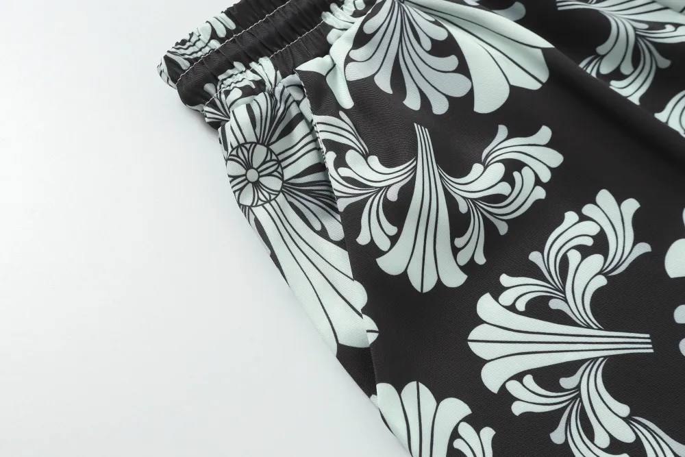 Chrome Hearts Cross Silk Shirt & Shorts Set Black