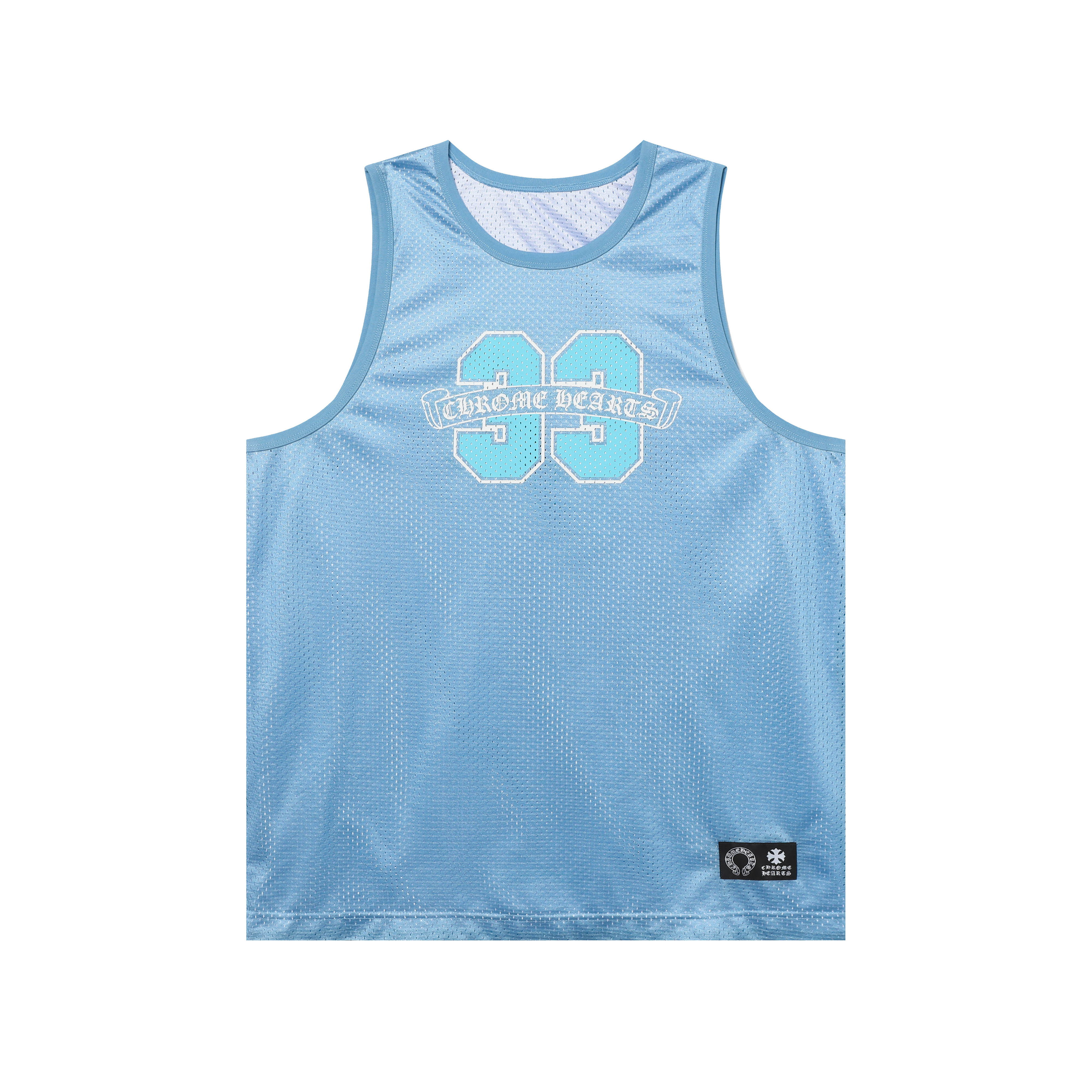 Chrome Hearts Mesh Reversible Basketball Jersey #2272 Blue/Black