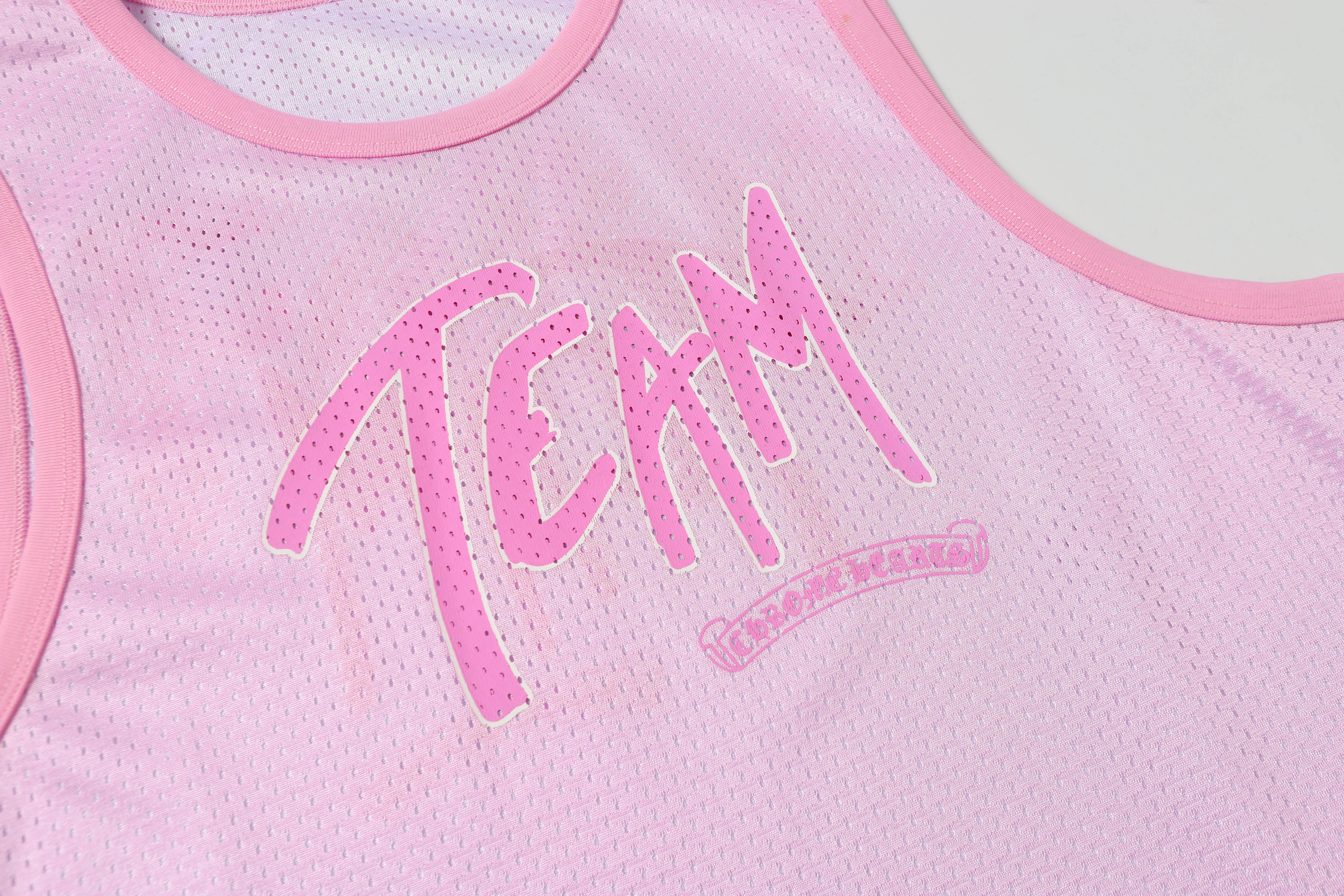 Chrome Hearts Mesh Reversible Basketball Jersey #2272 Pink/Red