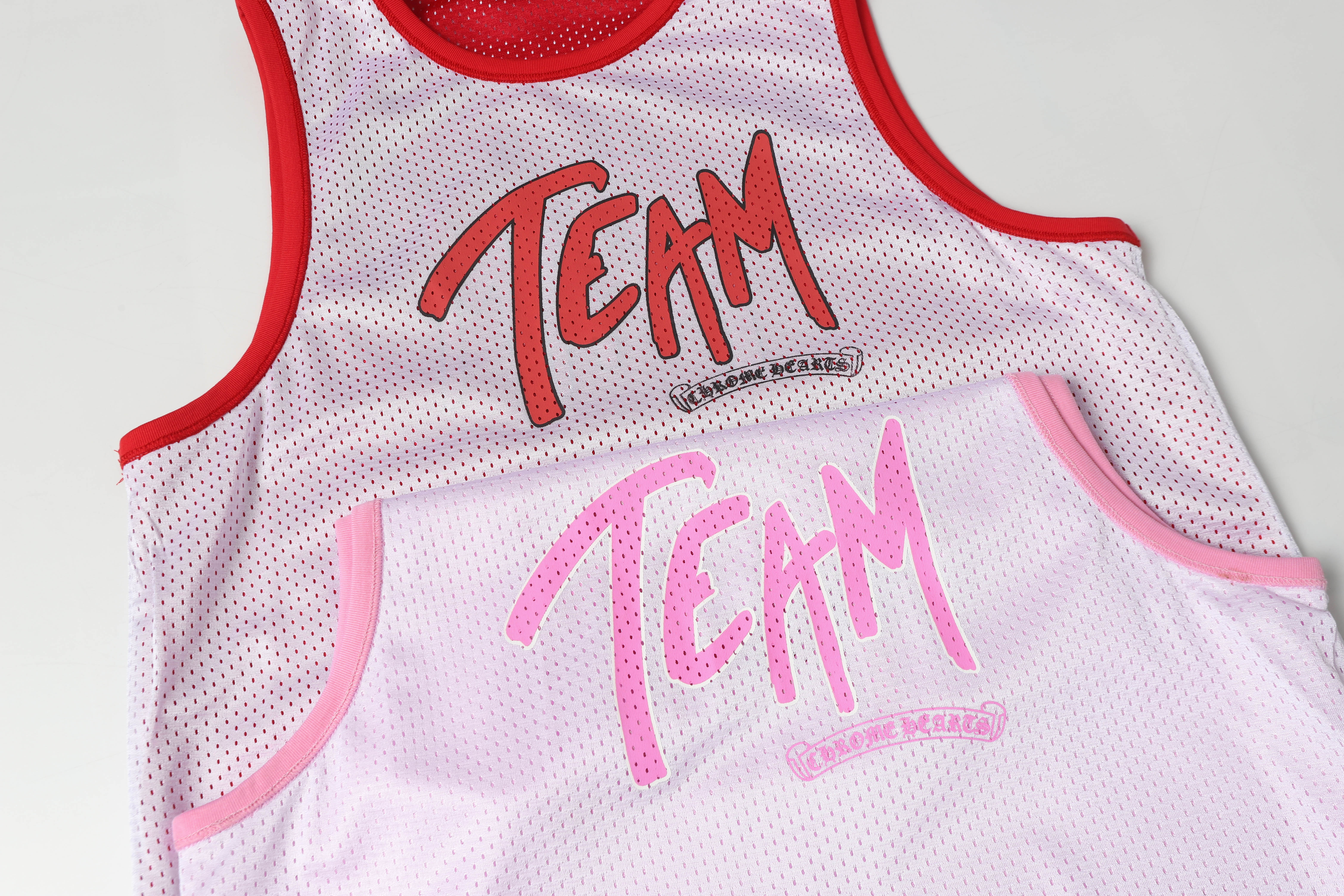 Chrome Hearts Mesh Reversible Basketball Jersey #2272 Pink/Red
