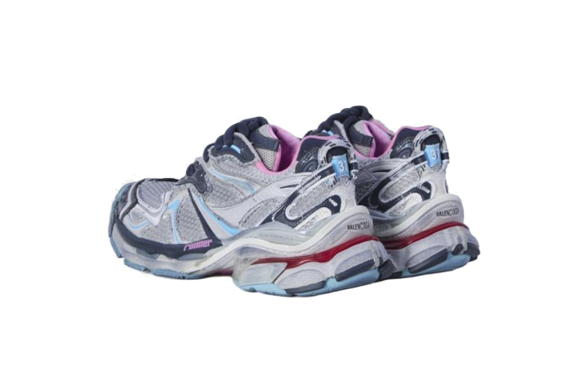 Balenciaga Runner Low Top Sneakers Pink Gray Blue 779064W3RXP1045