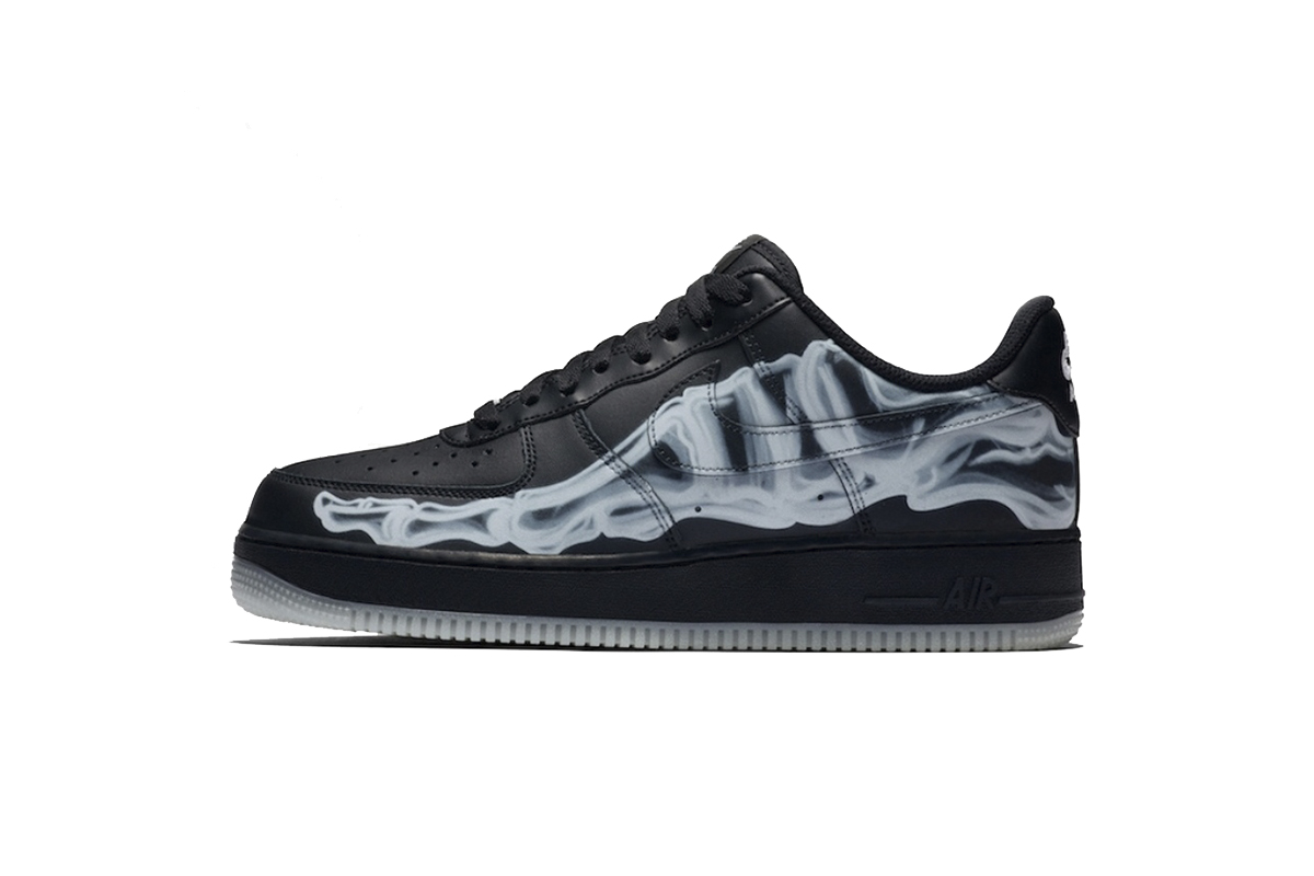 Coco Shoes Nike Air Force 1 Skeleton 'Black on Black' BQ7541-001