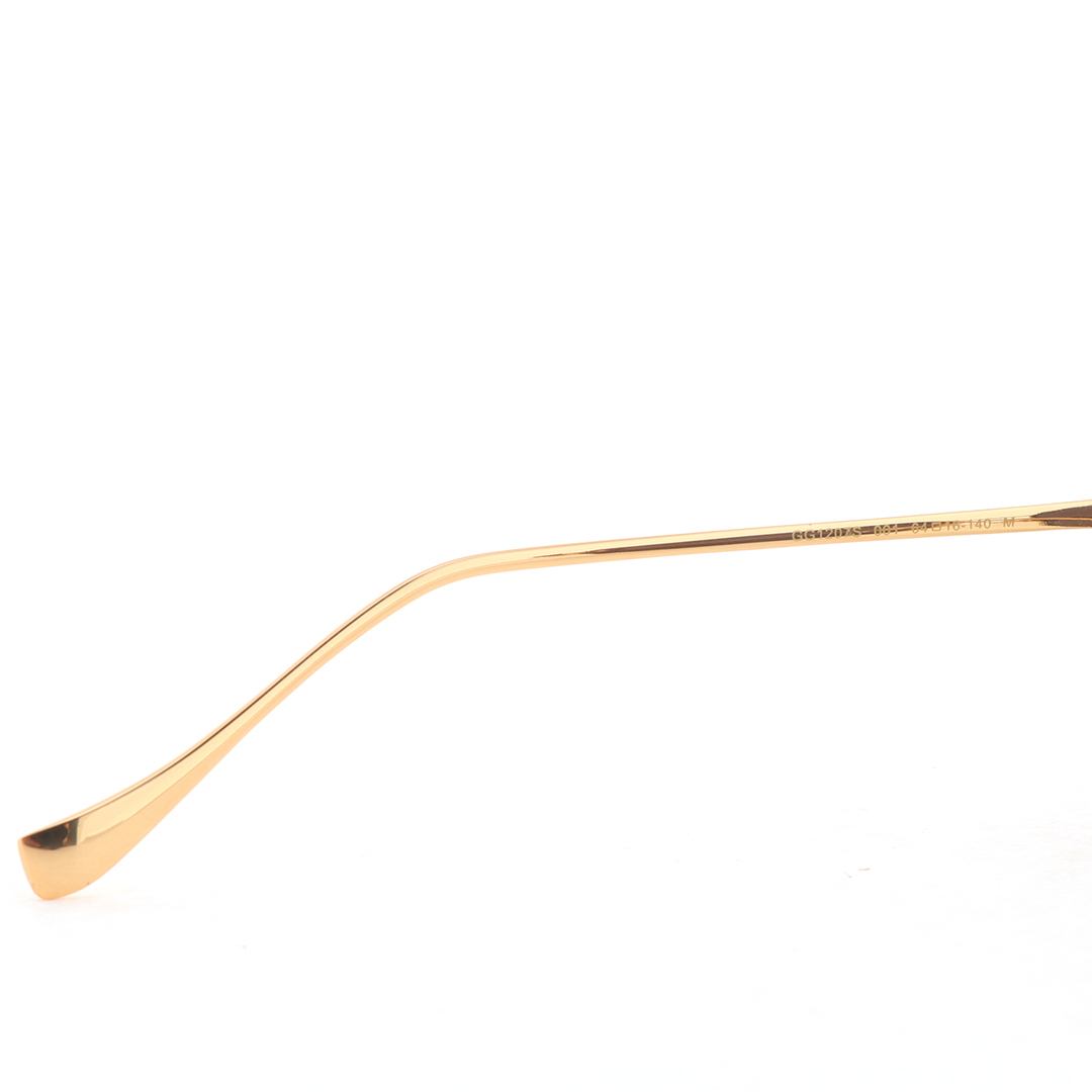 Gucci Square Shape Sunglasses Gold Geometric Logo Frame Brown Lenses GG1207SA 005