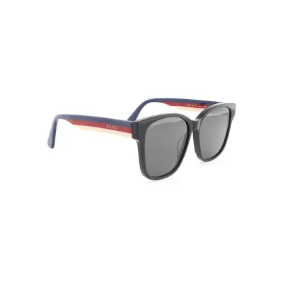 Gucci Square Eye GG Web Sunglasses Red Blue And White Temples 02