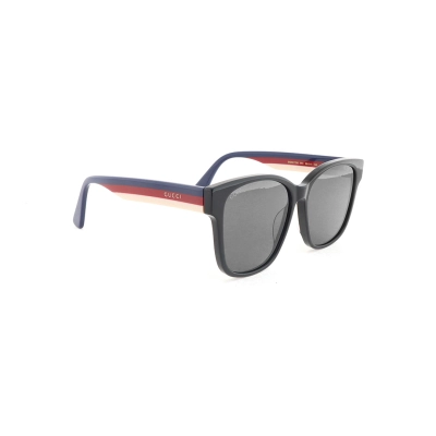 Gucci Square Eye GG Web Sunglasses Red Blue And White Temples 02