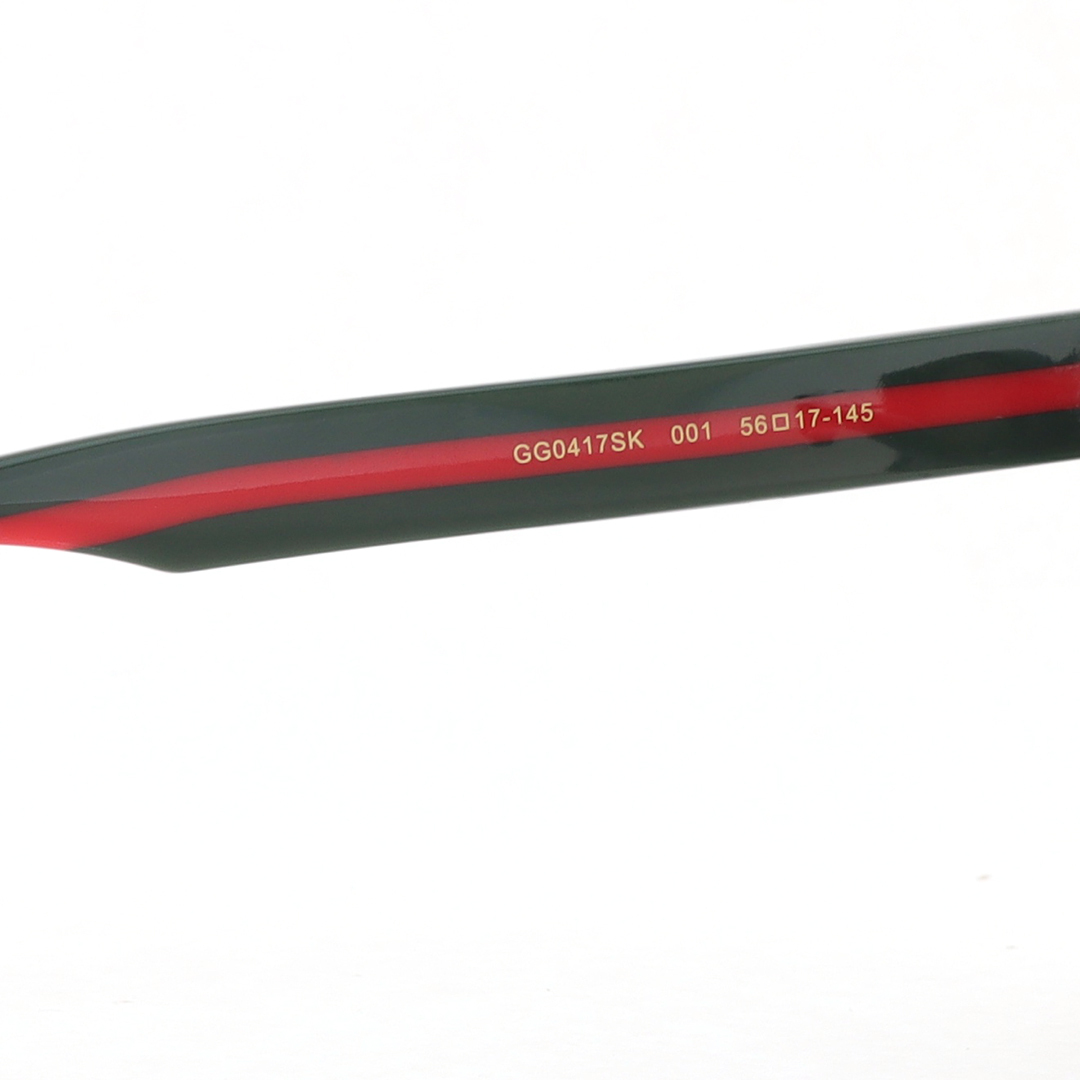 Gucci Square Eye GG Web Sunglasses Red Green Temples GG0341S