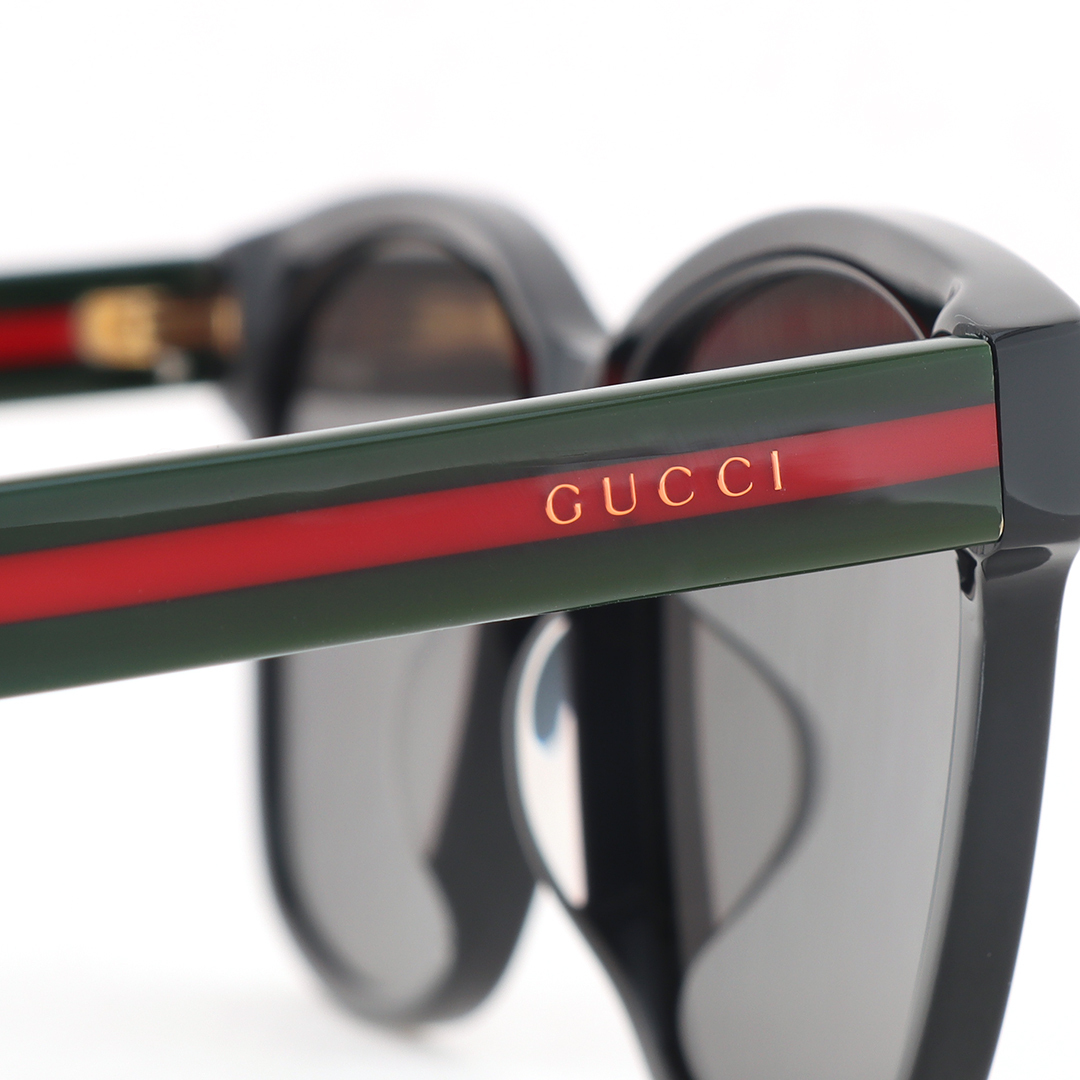 Gucci Square Eye GG Web Sunglasses Red Green Temples GG0341S