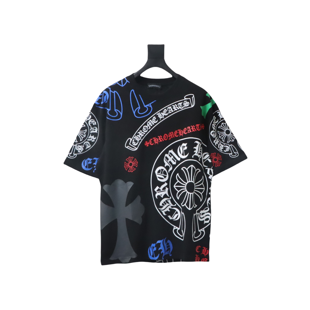 Coco Shoes Chrome Hearts Camiseta All-Over Print T-Shirt Black