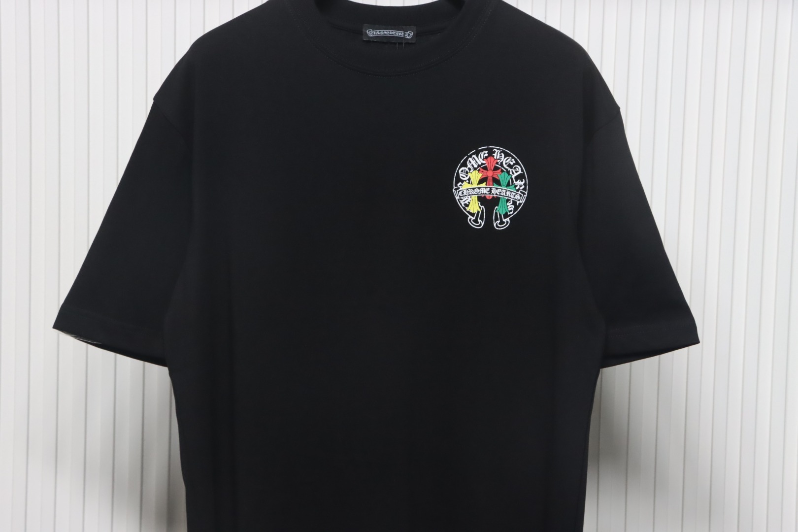 Chrome Hearts Three-color Cross And Horseshoe Painted Short Sleeve T-shirt Black