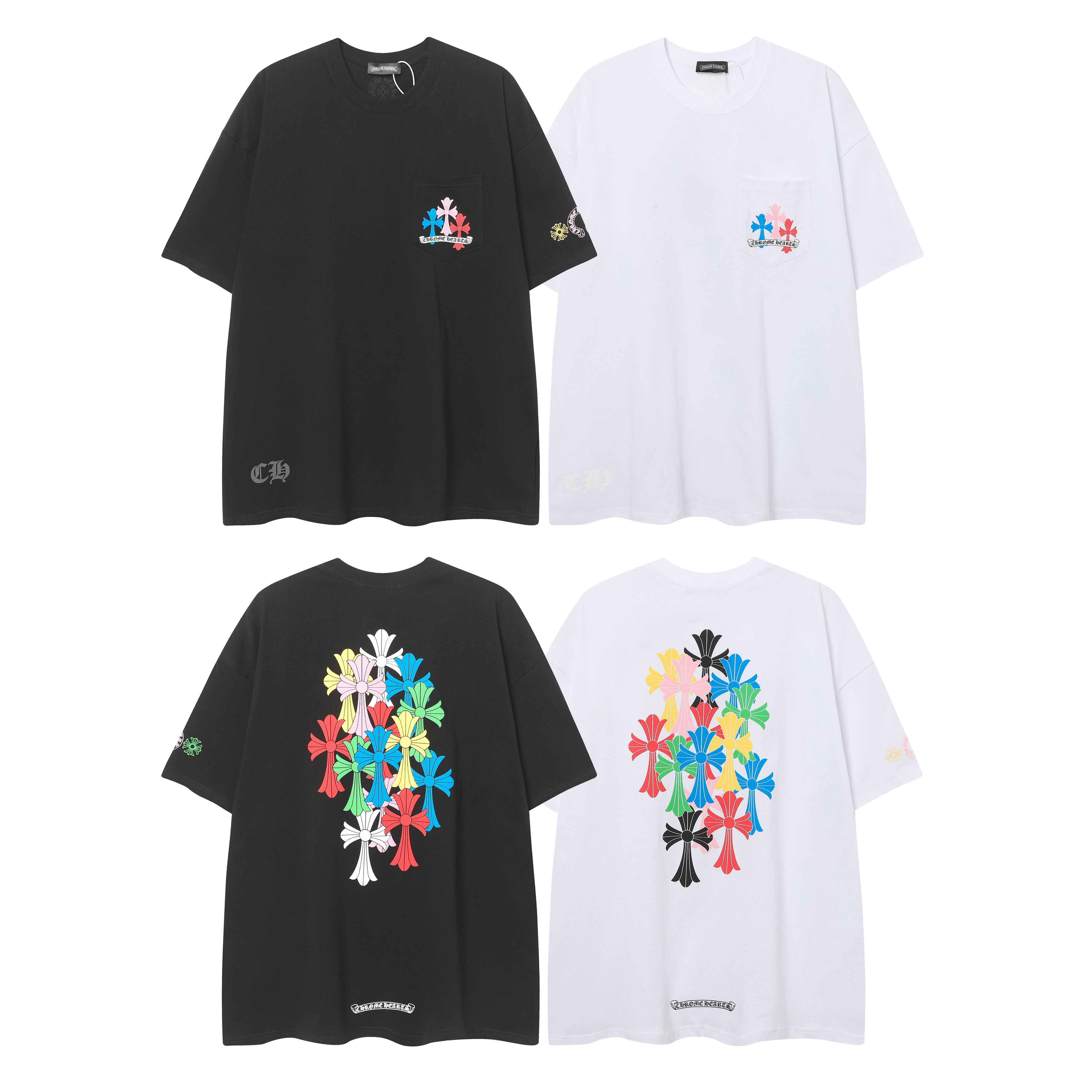Chrome Hearts  Multi Color Cross T-shirt #101 Black/White