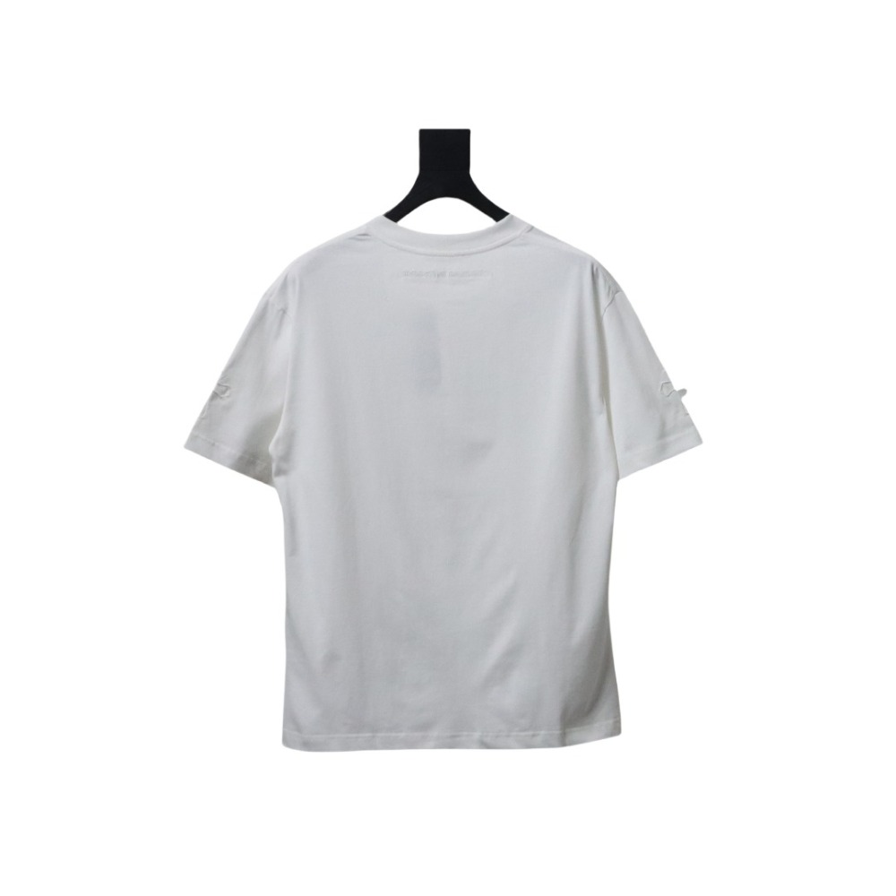 Chrome Hearts Applique Inlaid Silver Cross Embroidered T-shirt White
