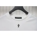 Chrome Hearts Applique Inlaid Silver Cross Embroidered T-shirt White