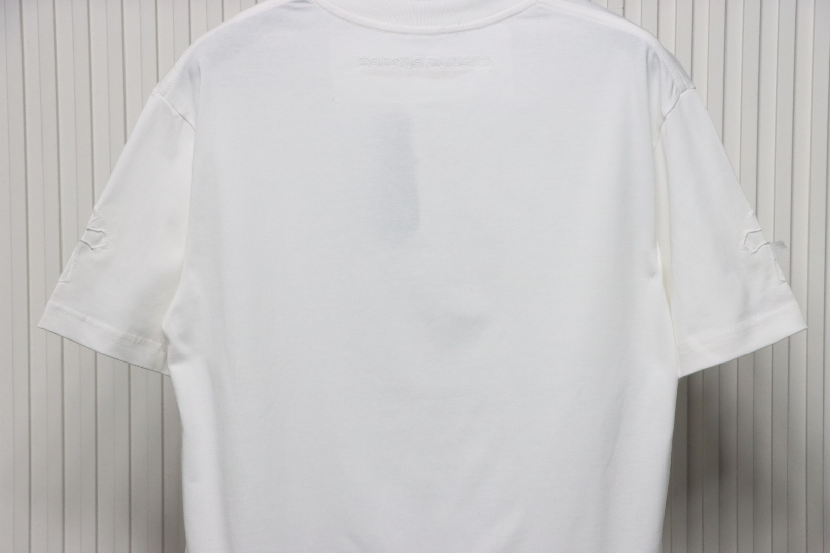 Chrome Hearts Applique Inlaid Silver Cross Embroidered T-shirt White