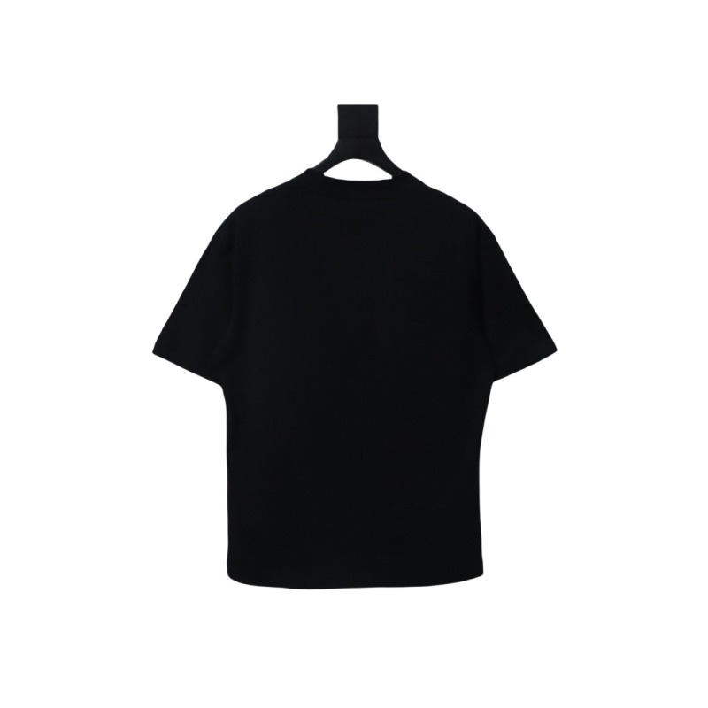 Chrome Hearts Applique Inlaid Silver Cross Embroidered T-shirt Black