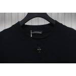 Chrome Hearts Applique Inlaid Silver Cross Embroidered T-shirt Black