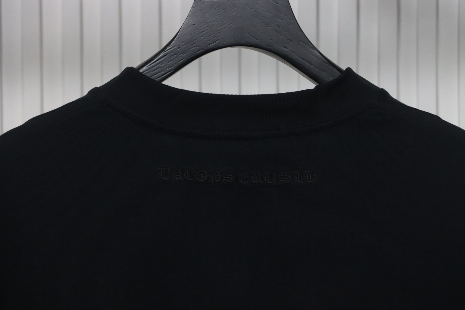 Chrome Hearts Applique Inlaid Silver Cross Embroidered T-shirt Black