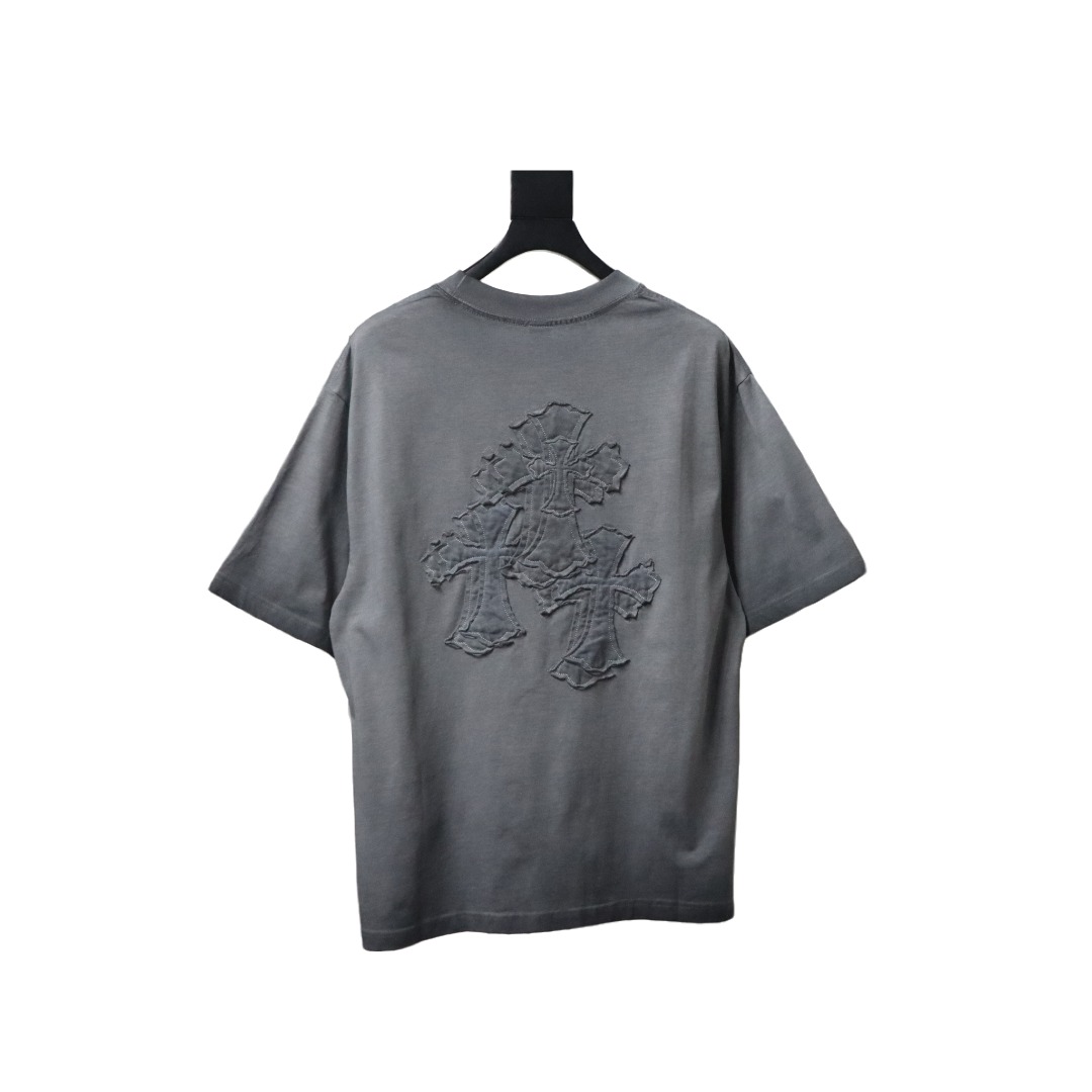 Chrome Hearts Back Large Cross Patch Embroidery T-shirt Grey