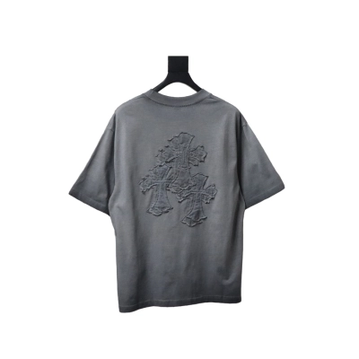 Coco Shoes Chrome Hearts Back Large Cross Patch Embroidery T-shirt Grey 01