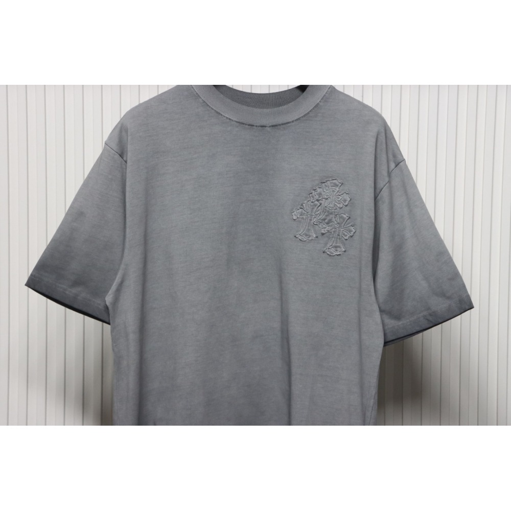 Chrome Hearts Back Large Cross Patch Embroidery T-shirt Grey