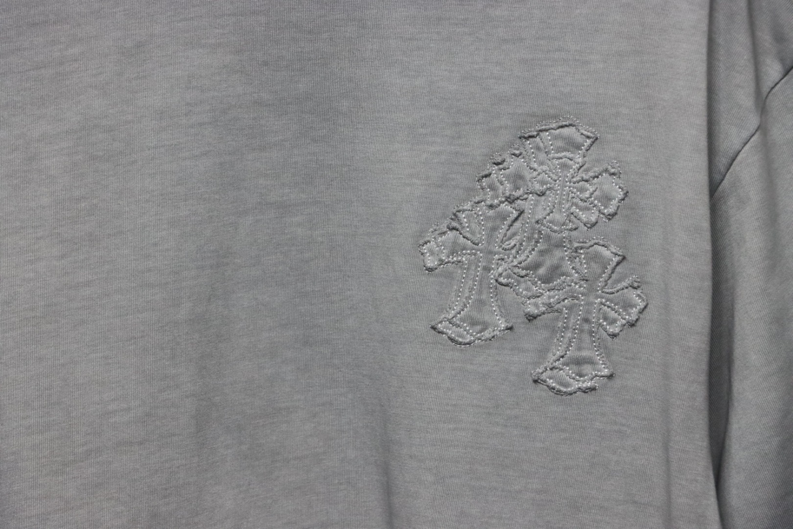 Chrome Hearts Back Large Cross Patch Embroidery T-shirt Grey