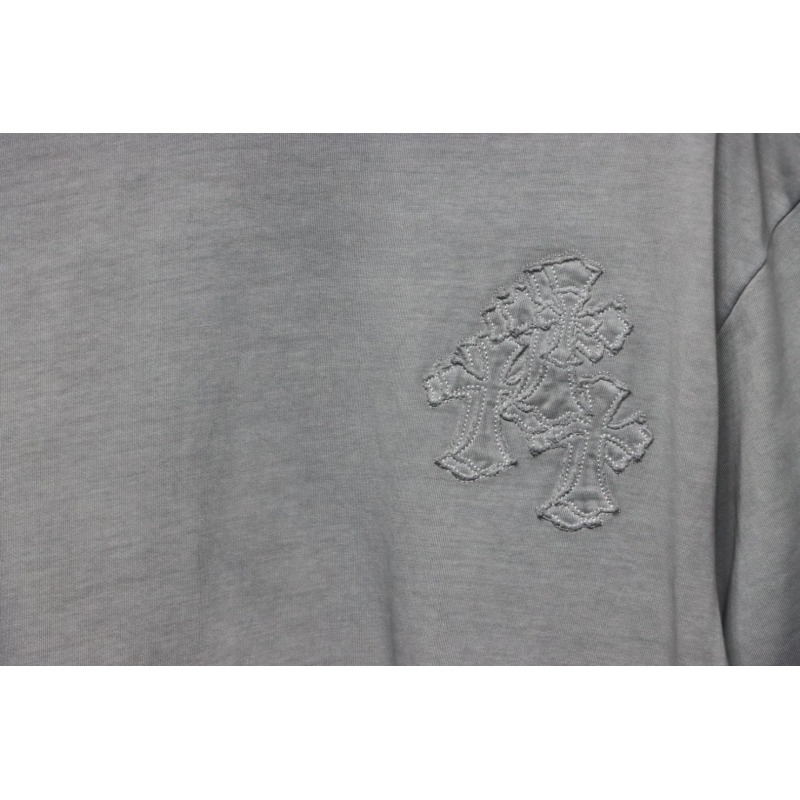 Chrome Hearts Back Large Cross Patch Embroidery T-shirt Grey