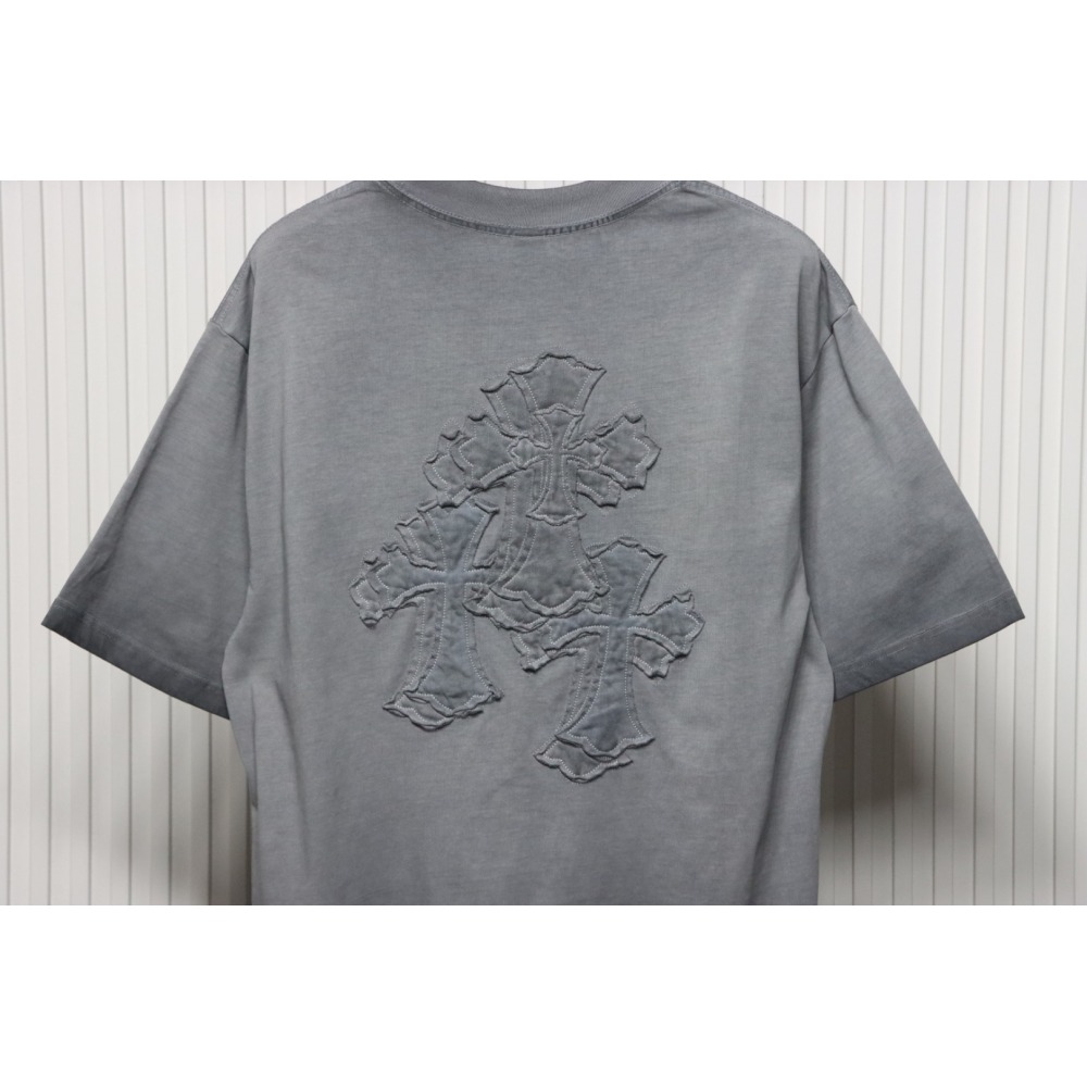Chrome Hearts Back Large Cross Patch Embroidery T-shirt Grey