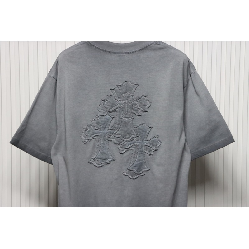 Chrome Hearts Back Large Cross Patch Embroidery T-shirt Grey
