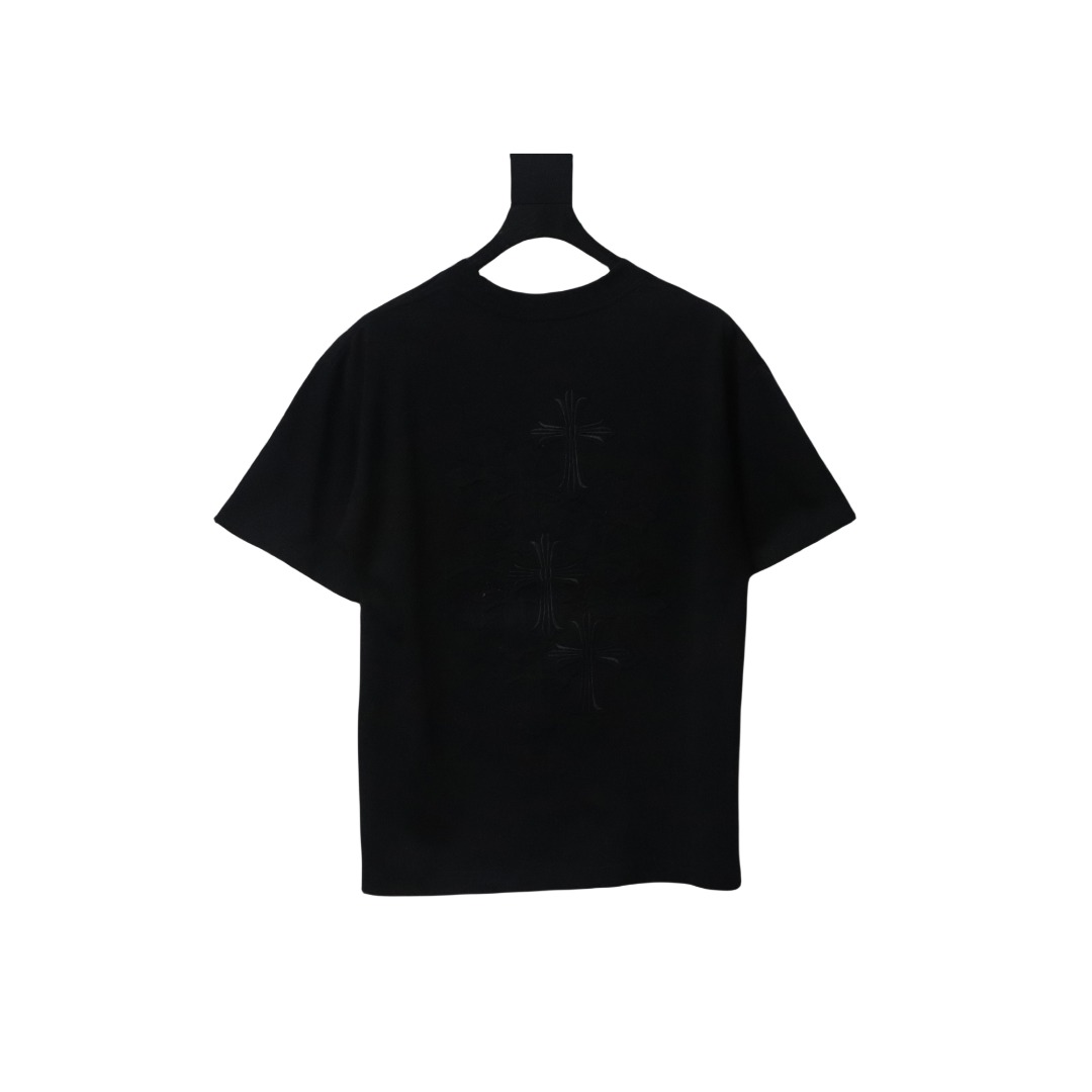 Chrome Hearts Back Overlap Cross Patch Embroidered T-Shirt Black