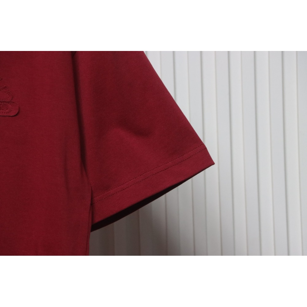 Chrome Hearts Back Overlap Cross Patch Embroidered T-Shirt Deep Crimson
