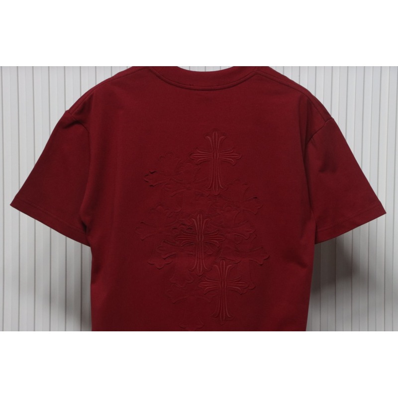 Chrome Hearts Back Overlap Cross Patch Embroidered T-Shirt Deep Crimson