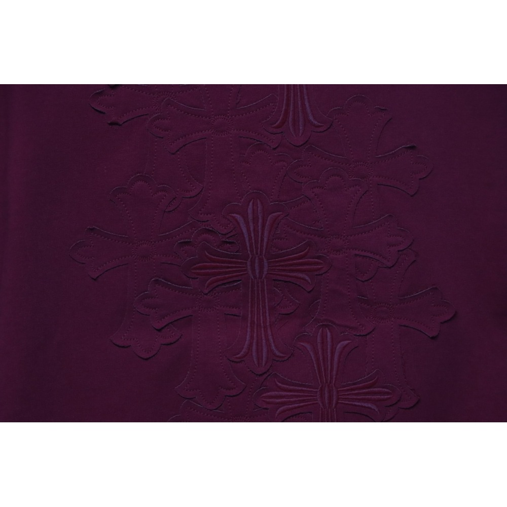 Chrome Hearts Back Overlap Cross Patch Embroidered T-Shirt Deep Crimson