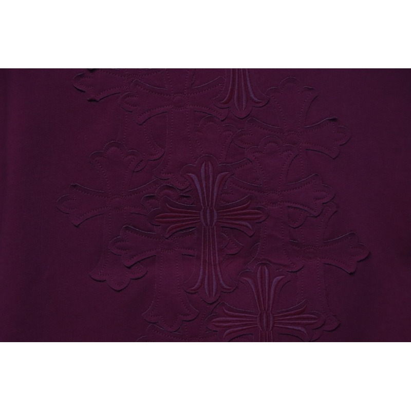 Chrome Hearts Back Overlap Cross Patch Embroidered T-Shirt Deep Crimson