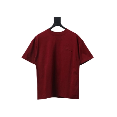Coco Shoes Chrome Hearts Back Overlap Cross Patch Embroidered T-Shirt Deep Crimson 01