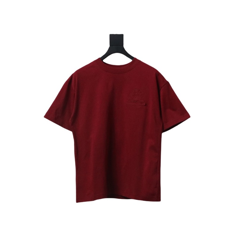 Chrome Hearts Back Overlap Cross Patch Embroidered T-Shirt Deep Crimson