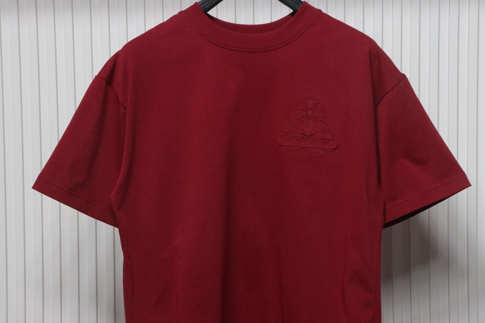 Chrome Hearts Back Overlap Cross Patch Embroidered T-Shirt Deep Crimson