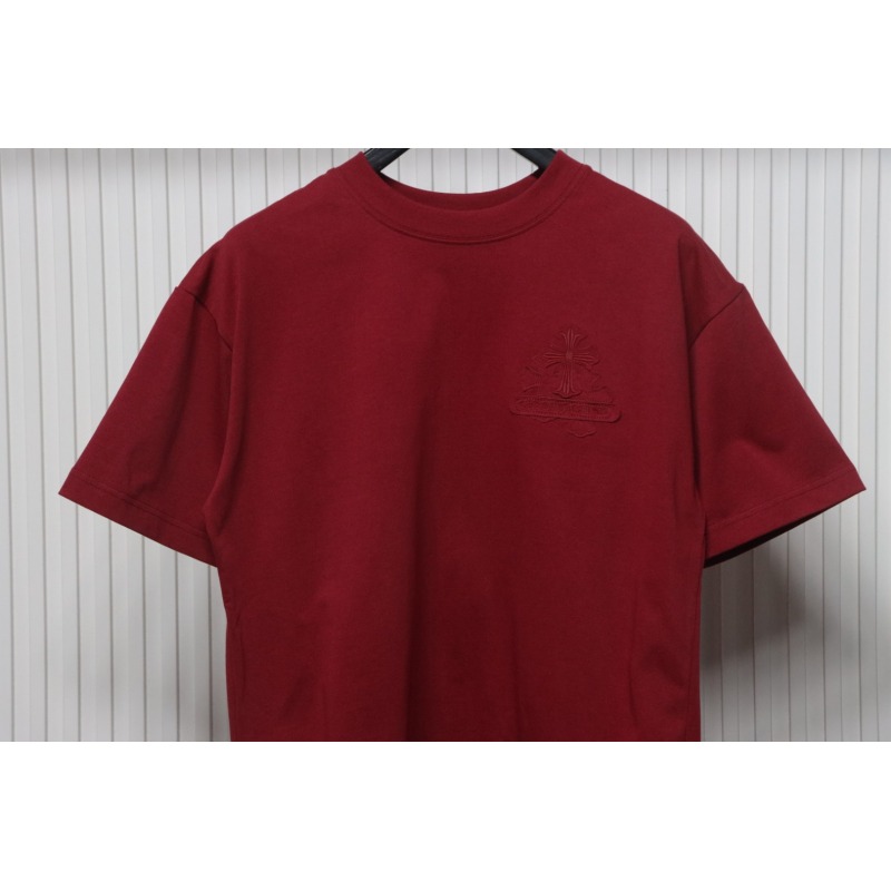 Chrome Hearts Back Overlap Cross Patch Embroidered T-Shirt Deep Crimson