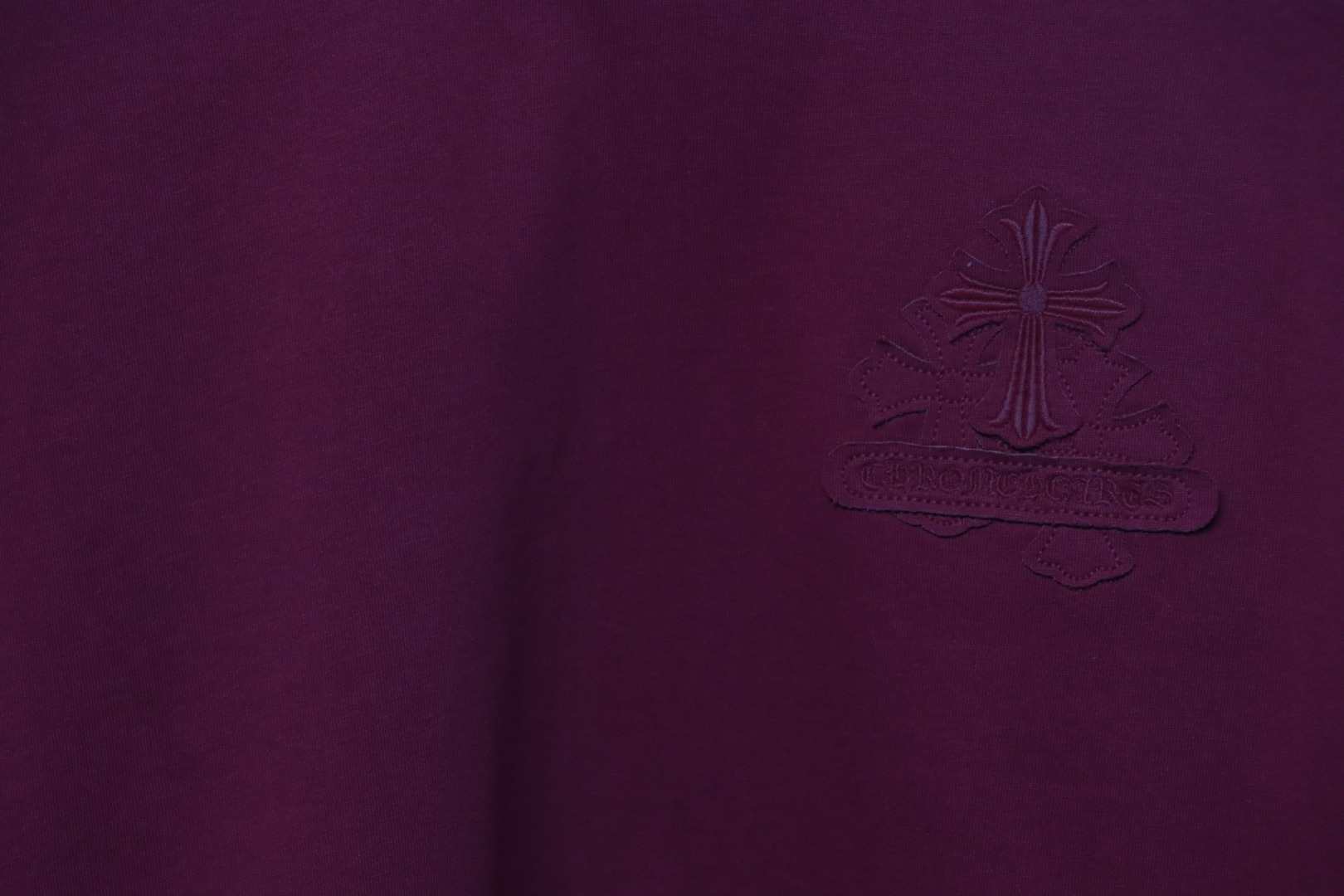 Chrome Hearts Back Overlap Cross Patch Embroidered T-Shirt Deep Crimson