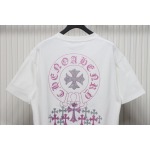 Chrome Hearts Glitter Pink Logo Print T-shirt White