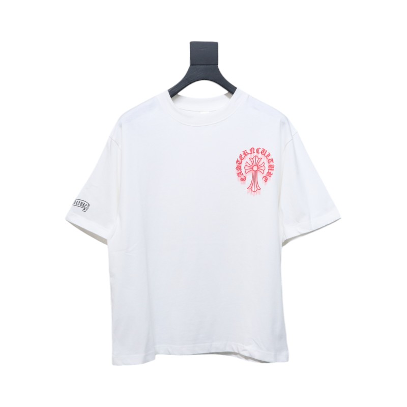 Chrome Hearts Red Horseshoe Logo T-Shirt
