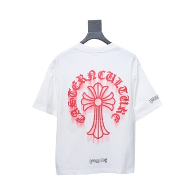 Chrome Hearts Red Horseshoe Logo T-Shirt 01