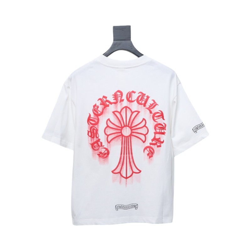 Chrome Hearts Red Horseshoe Logo T-Shirt