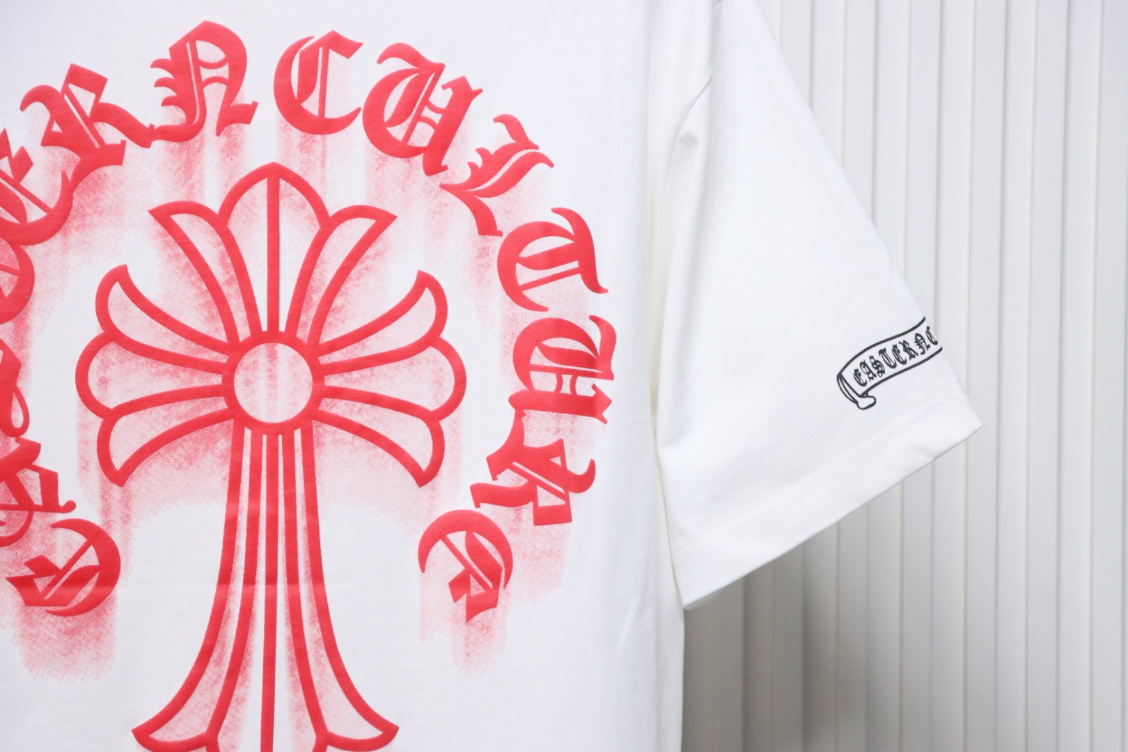 Chrome Hearts Red Horseshoe Logo T-Shirt
