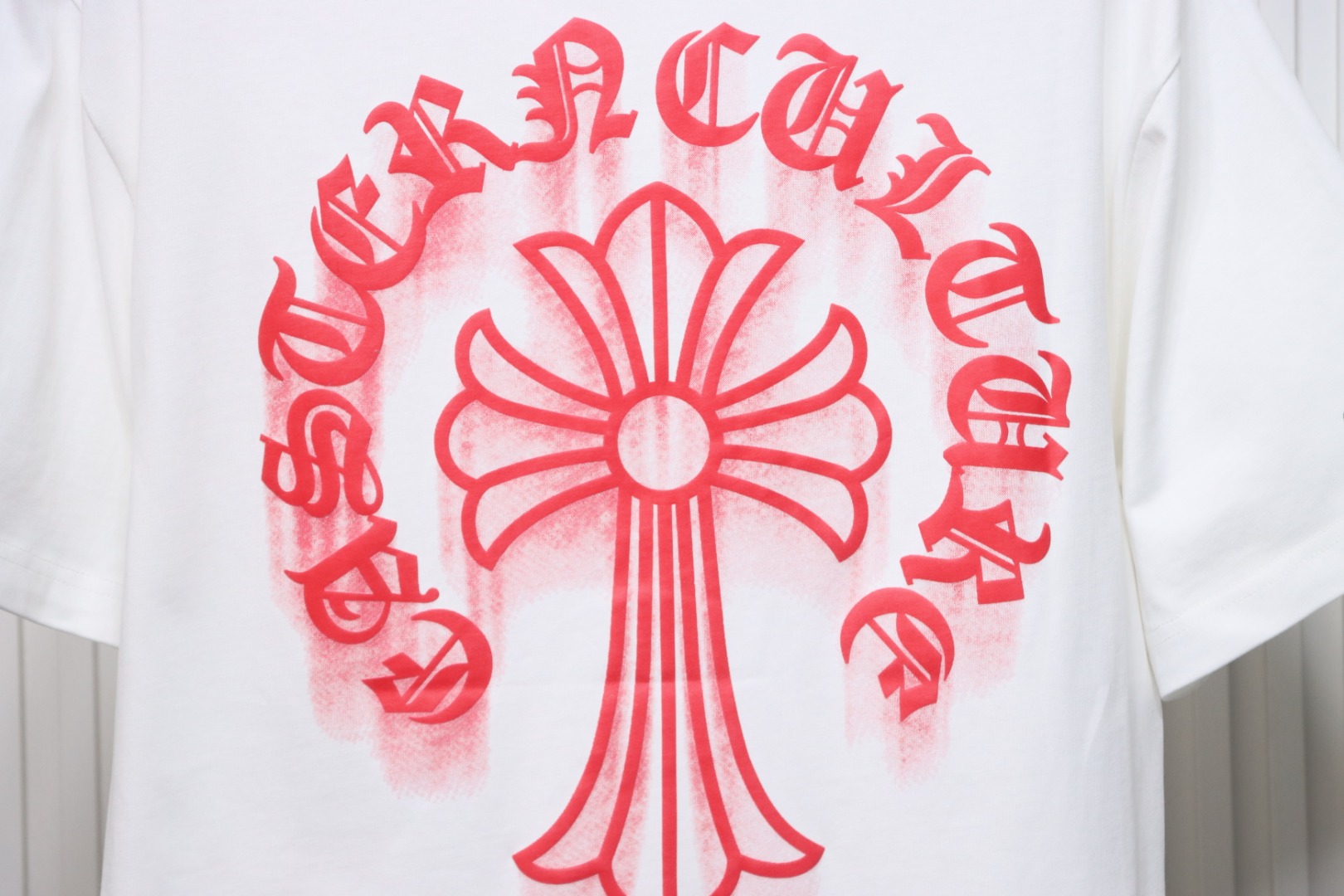 Chrome Hearts Red Horseshoe Logo T-Shirt