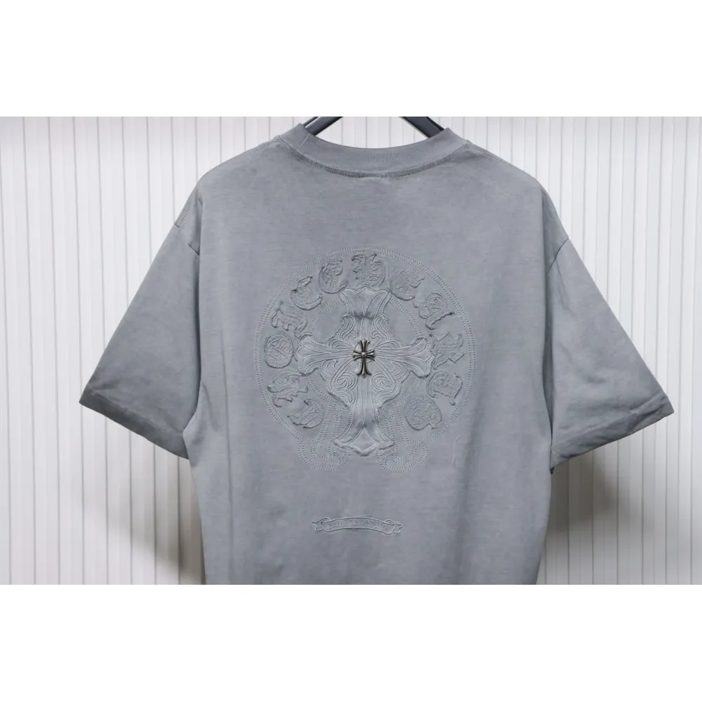 Chrome Hearts Washed Back Print T-Shirt Grey